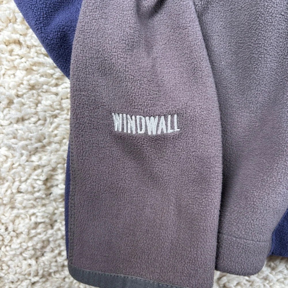 The North Face WindWall Fleece Jacket Mens Med Blue Grey Full Zip Wind Resistant